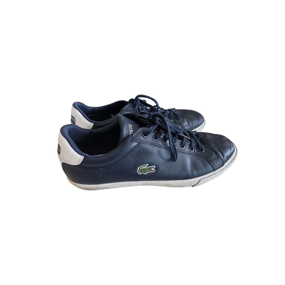 Lacoste Men's Marcel Navy Leather Low Top Sneakers Size 10